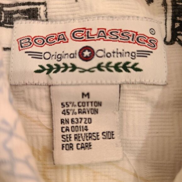 Boca Classics Mens Button Up Shirt Multi-Color Size Medium Cotton Blend - Picture 6 of 14